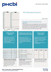 Product brochure of Biomedical Freezer MDF-MU339 MDF-MU539