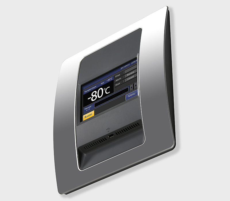 LCD touch panel on TwinGuard upright freezers