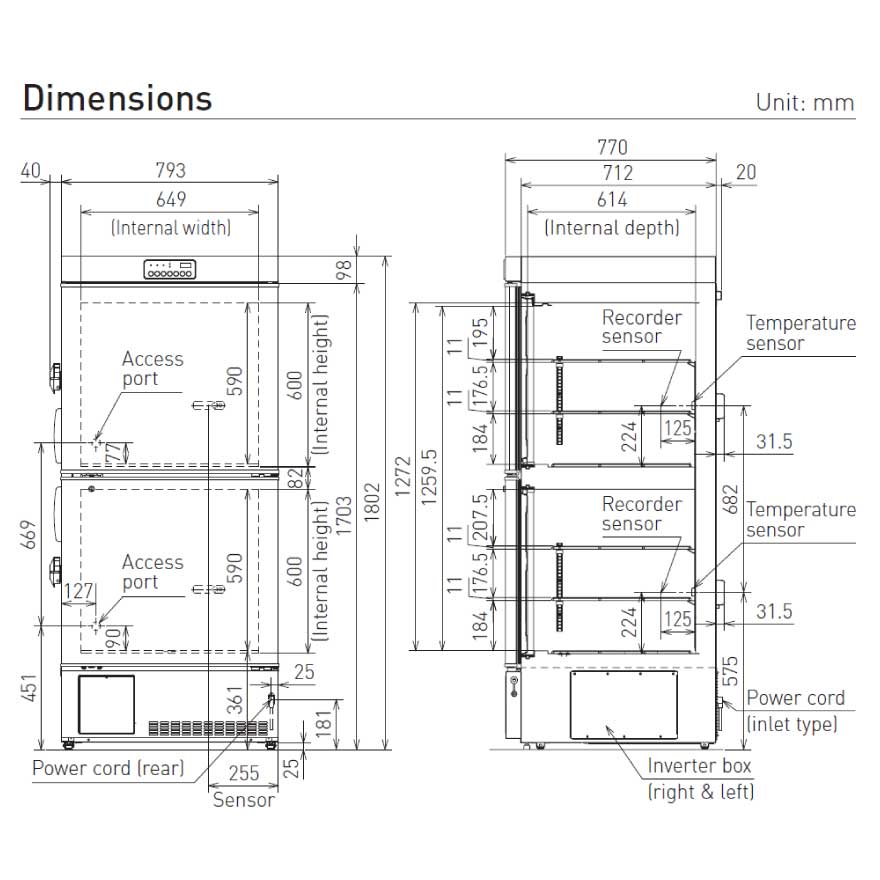 PHCbi MDF-MU549DH -40°C ECO Plasma Freezer 生物医学冷冻箱