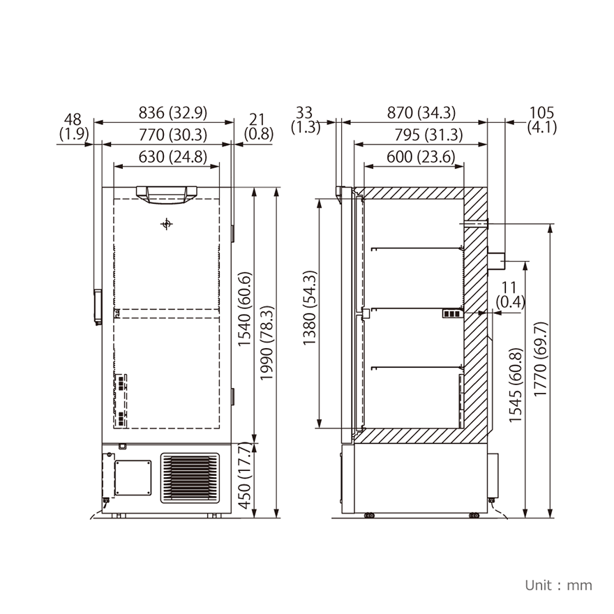 TỦ LẠNH ÂM SÂU – 86 ĐỘ PHCBI MDF-U55V-PE (PHC CORPORATION) NHẬT BẢN