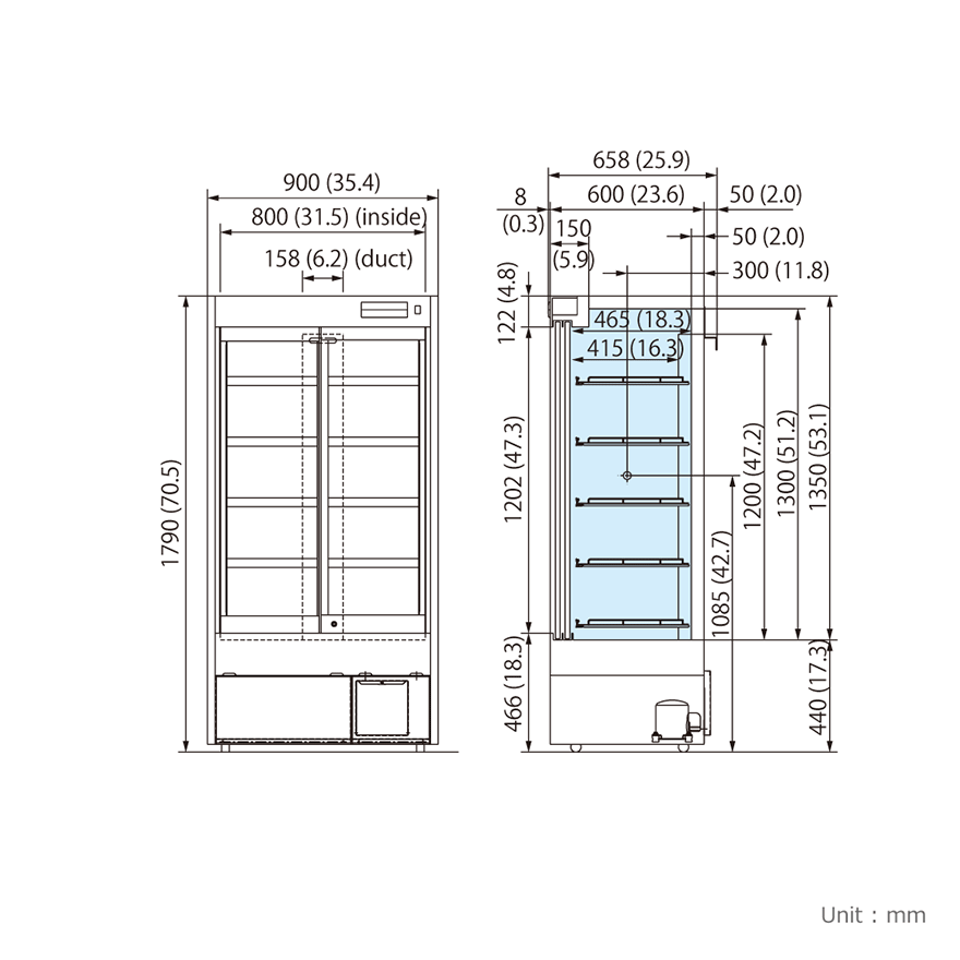 MPR-514R Dimensions