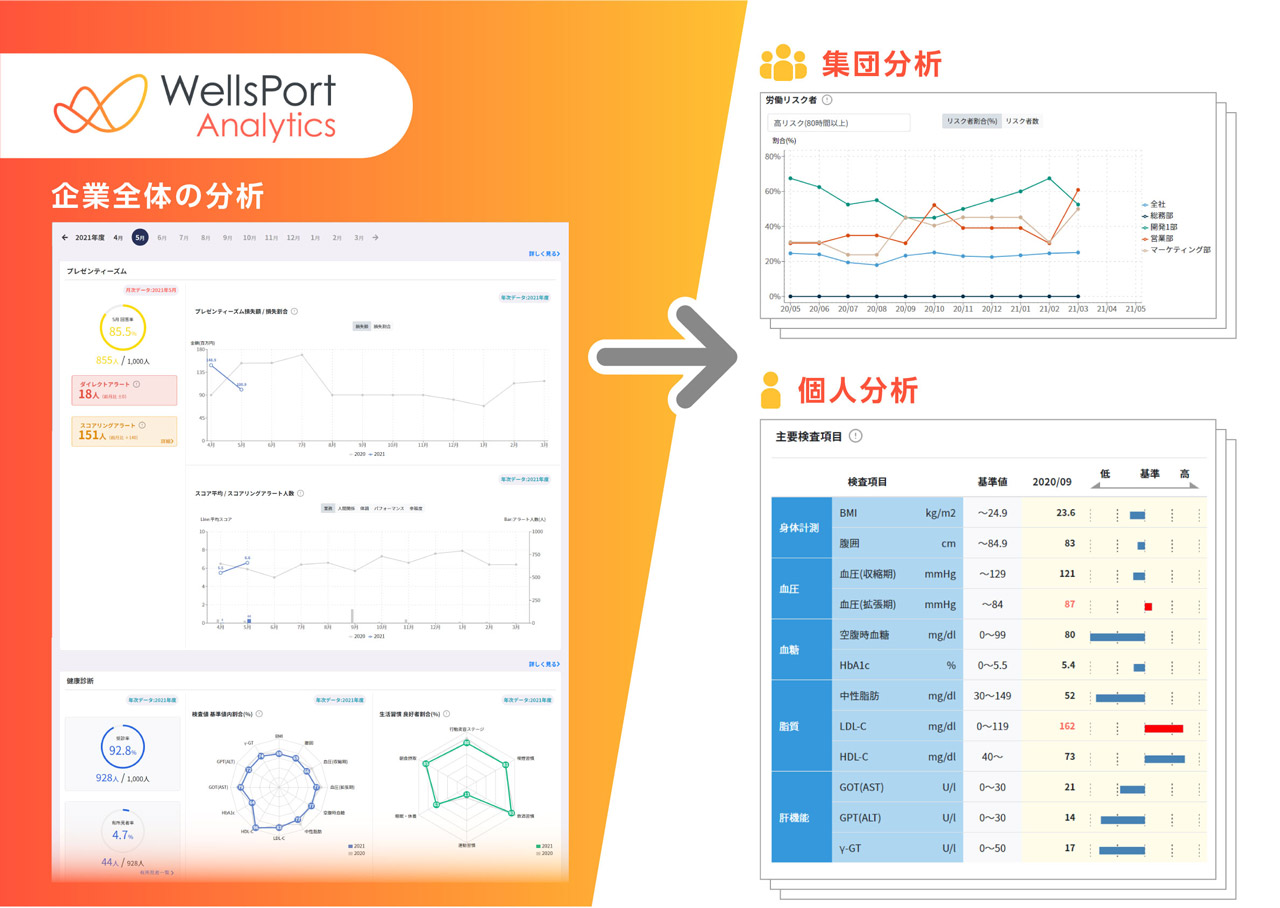 「WellsPort Analytics」の画面イメージ