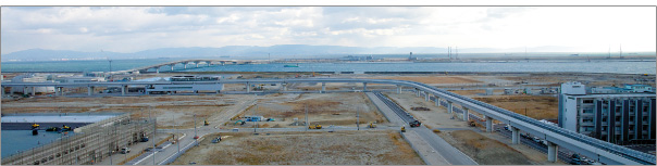 急ピッチで工事が進む神戸空港とポートライナー新線イメージ