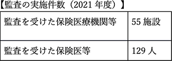 監査の実施件数（2021年度）