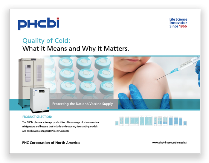 Vaccine Freezers and Medical Refrigerators PHCbi